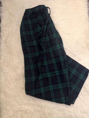 The Vermont Country Store Womens Cotton Flannel Plaid Pajama Pants Bottoms S